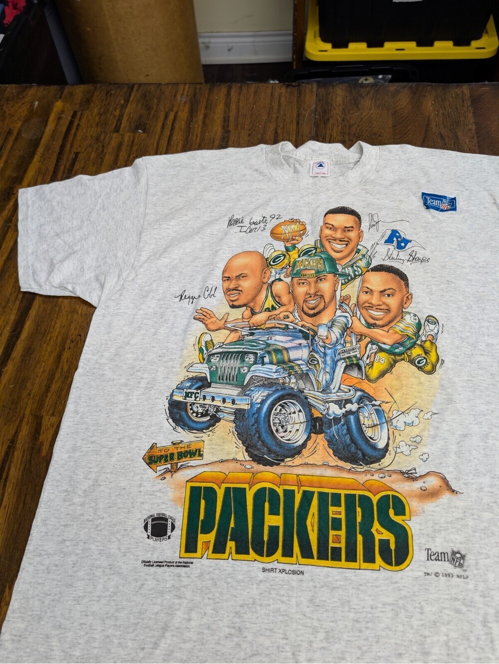 Green Bay Packers Vtg 1993 Shirt Xplosion Caricature Tee XXL